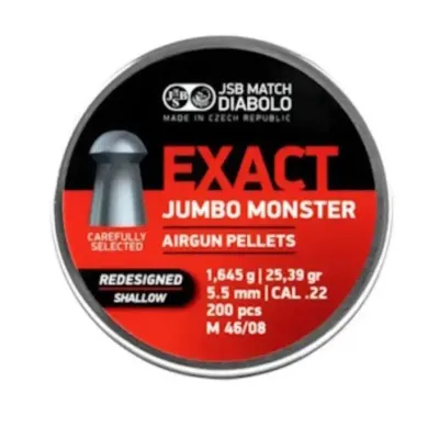 JSB Jumbo Exact Monster Redesigned Shallow Pellets 5.52mm (25.39 gr) - 200 Pellets
