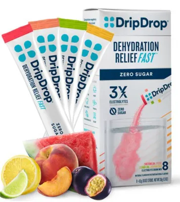 DripDrop Zero Sugar Variety Pack Oral Rehydration Sachets 8's