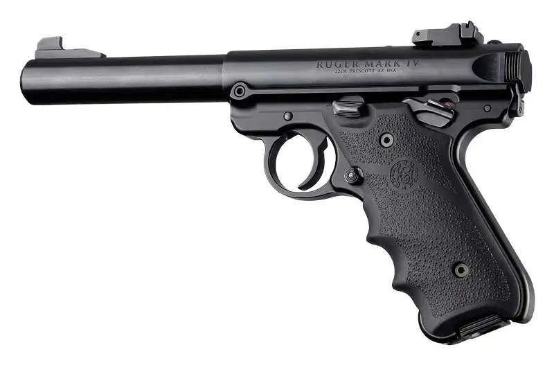 Hogue Ruger MK IV: Black Rubber Grip with Finger Grooves - Black
