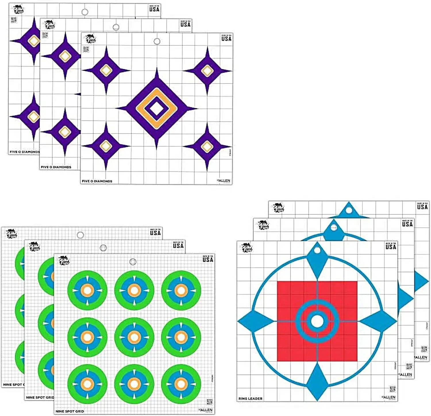 Allen EZ Aim® Paper Shooting Targets, W12 x H12”