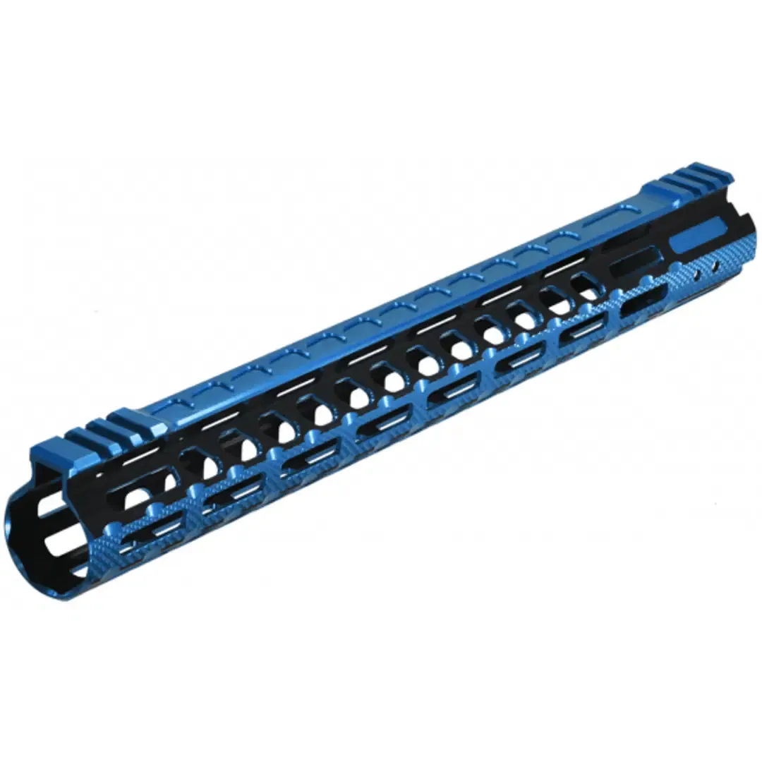 UTG PRO® AR15 Ultra Slim Free Float M-LOK® Handguard, 15", Black &amp; Blue 2-Tone