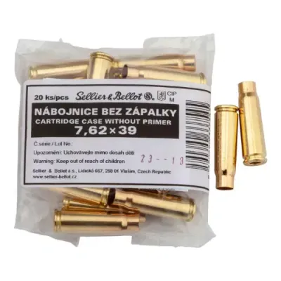 Sellier &amp; Bellot 7.62×39 Brass Cases (20)