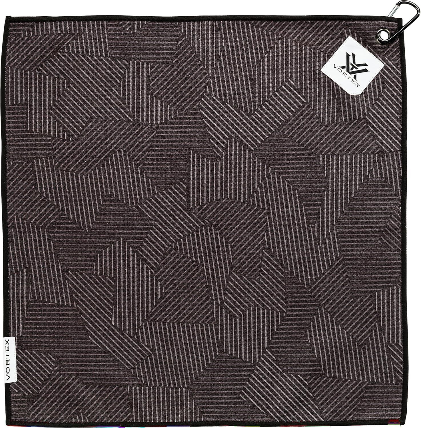 Vortex Centre Cut Camo Golf Towel - Black