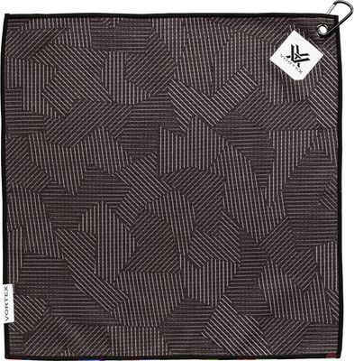 Vortex Centre Cut Camo Golf Towel - Black