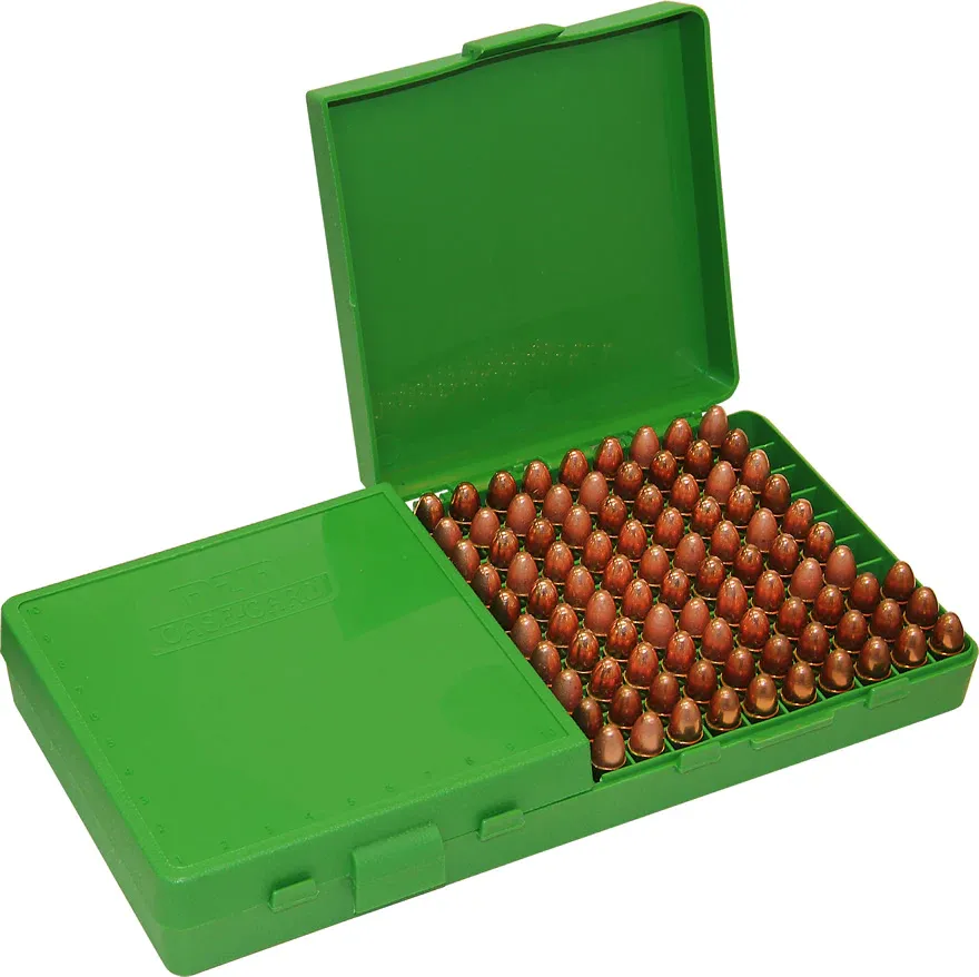 MTM Ammo Box 200round Flip Top 9mm-380 ACP Green