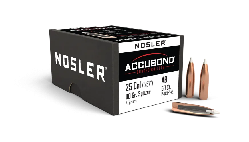 Nosler AccuBond 25 Cal .257 110gr Bullets 50pts
