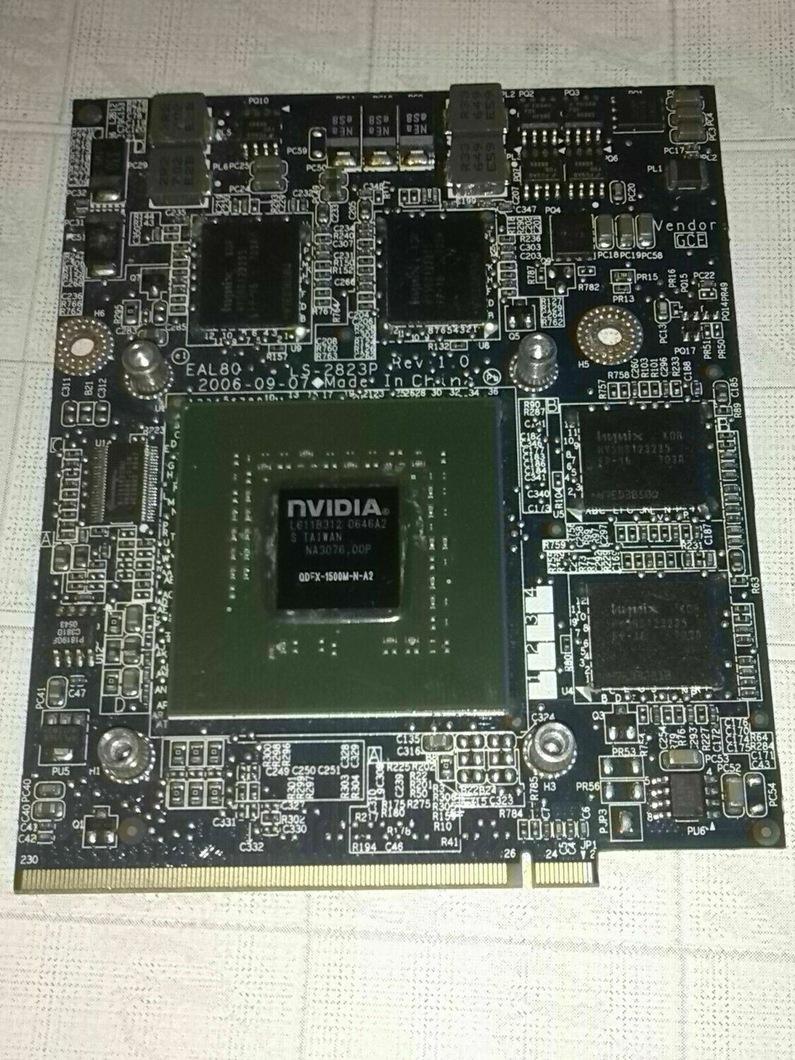 6x NB Grafikkarte nVidia QDFX-1500M-N-A2 LS-282P 256MB DEFEKT #050