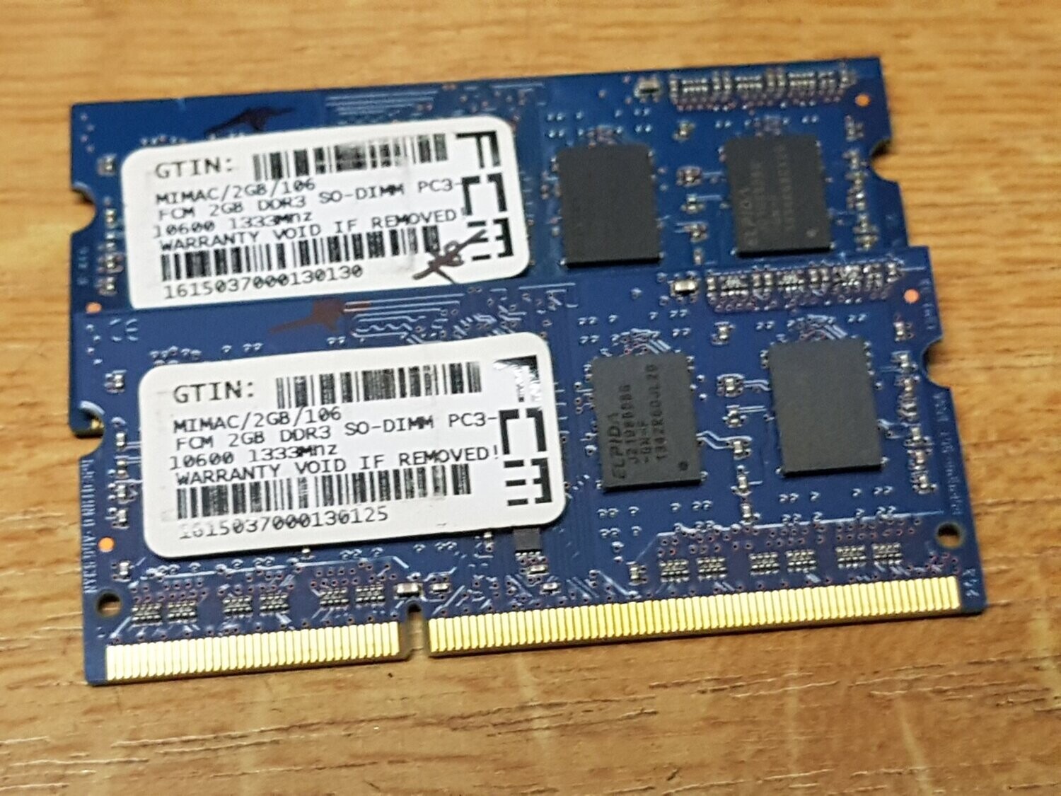 2 GB RAM DDR3 MIMAC FCM PC3-10600 1333 MHz für Notebook #