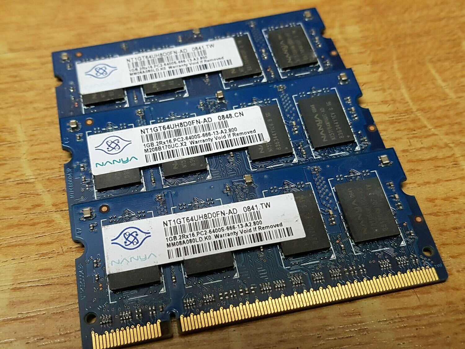 3x 1GB RAM DDR2 NANYA PC2-6400 800 MHz für Notebook #