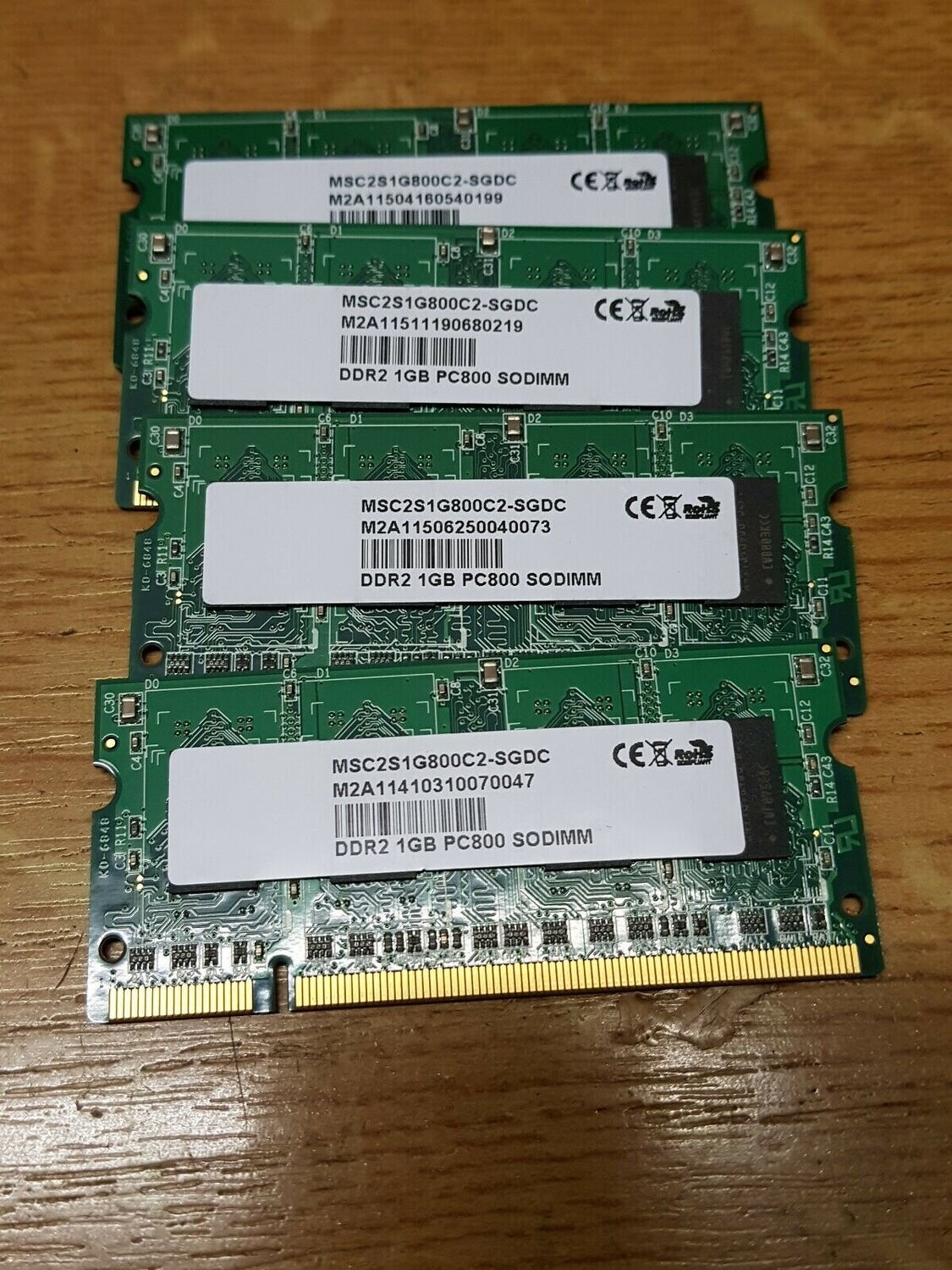 4x 1GB RAM DDR2 MSC PC2-6400 800 MHz für Notebook #