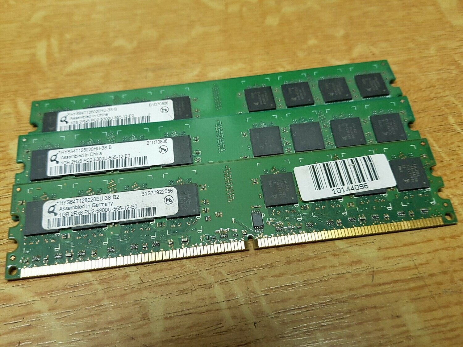 3x 1GB PC RAM QIMONDA (Infineon) PC2-5300 DDR2 667 MHz #