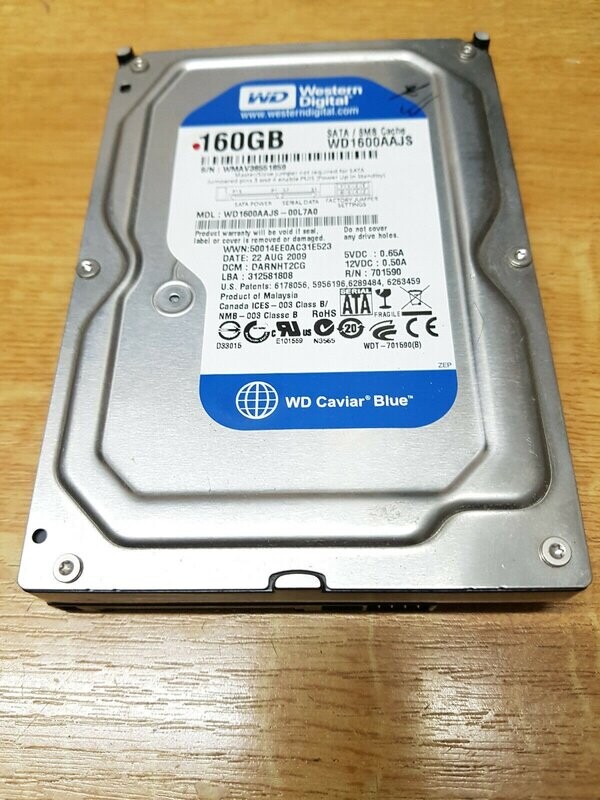 160 GB Festplatte WD Western Digital Caviar Blue 7200RPM 3,5 160 GB Festplatte WD Western Digital Caviar Blue 7200RPM 3,5" SATA #4641-42
