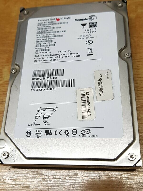 160 GB Festplatte Seagate Barracuda 7 7200RPM 3,5 160 GB Festplatte Seagate Barracuda 7 7200RPM 3,5" SATA #4638