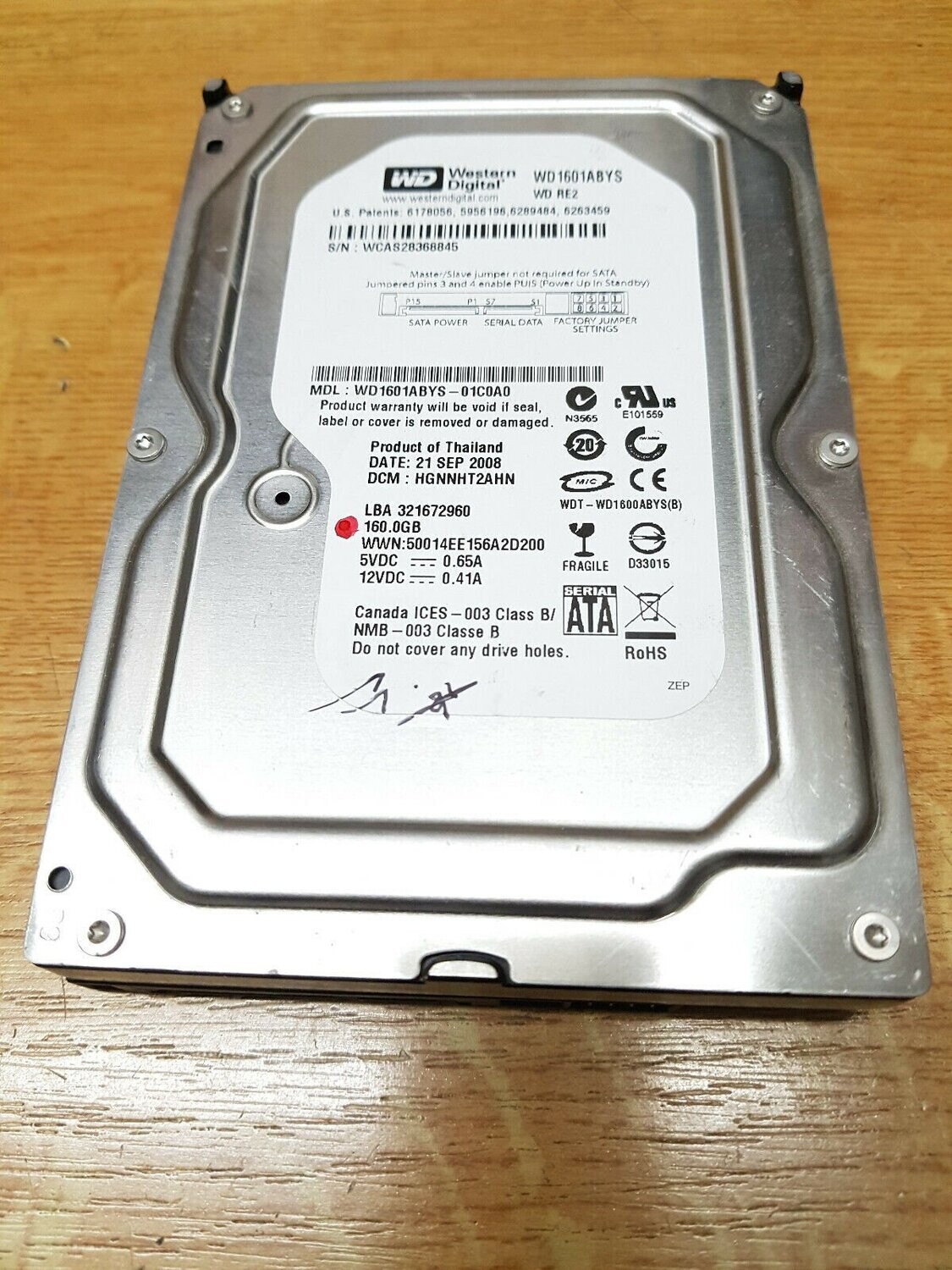 160 GB Festplatte WD Western Digital 5400RPM 3,5" SATA #4627-28