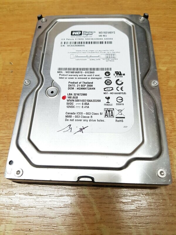 160 GB Festplatte WD Western Digital 5400RPM 3,5 160 GB Festplatte WD Western Digital 5400RPM 3,5" SATA #4627-28