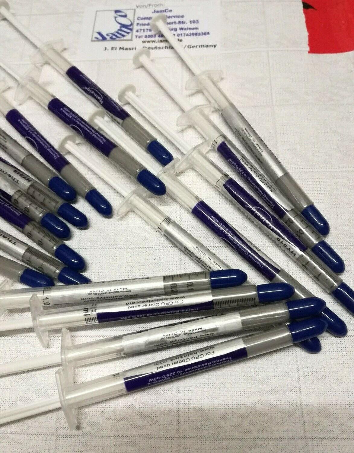 100x Wärmeleitpaste Spritze / Tube 1g für CPU Grafik Chipsatz 1,93W/m-k  #0500