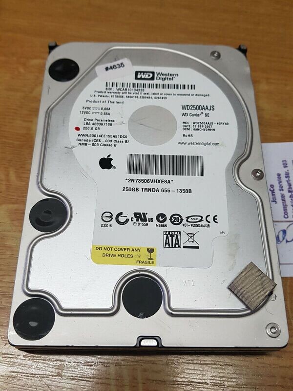 500 GB HDD APPLE MAC WD5000AAKS-40YGA1 Western Digital Caviar SE16 DCM : #4907 500 GB HDD APPLE MAC WD5000AAKS-40YGA1 Western Digital Caviar SE16 DCM : #4907