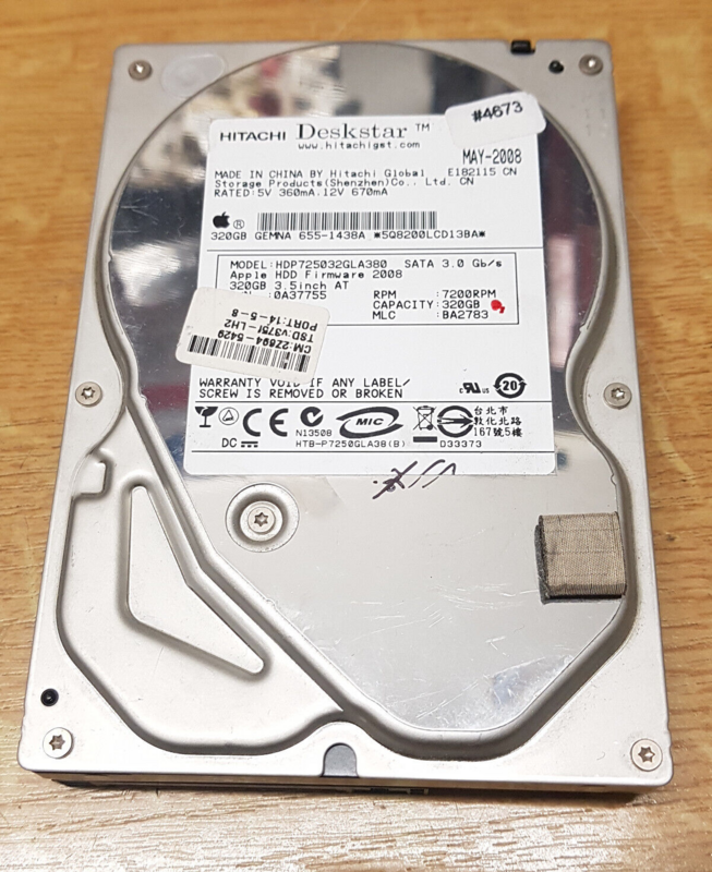 320 GB 3,5 320 GB 3,5" HDD APPLE MAC Hitachi Deskstar HDP25032GLA380 PN 0A37755 MLC #4673