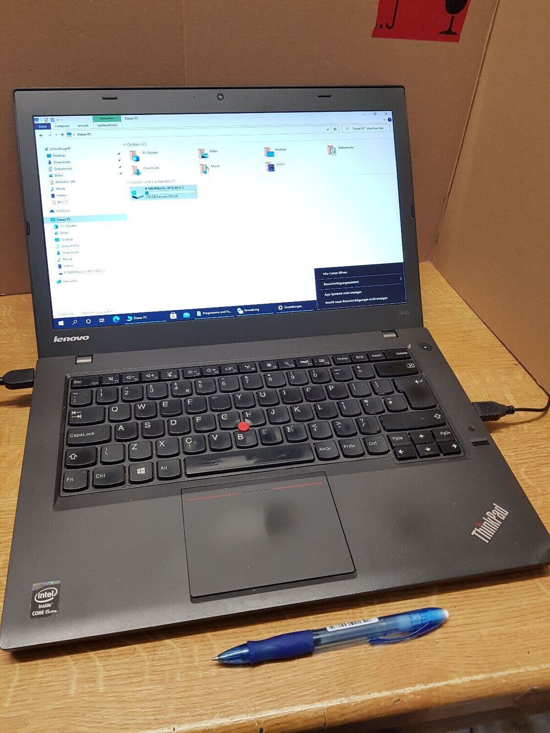 Lenovo ThinkPad T440 14" Intel i5-4300U 4GB RAM 500GB 2x AKKUs Cam Win10 #4432