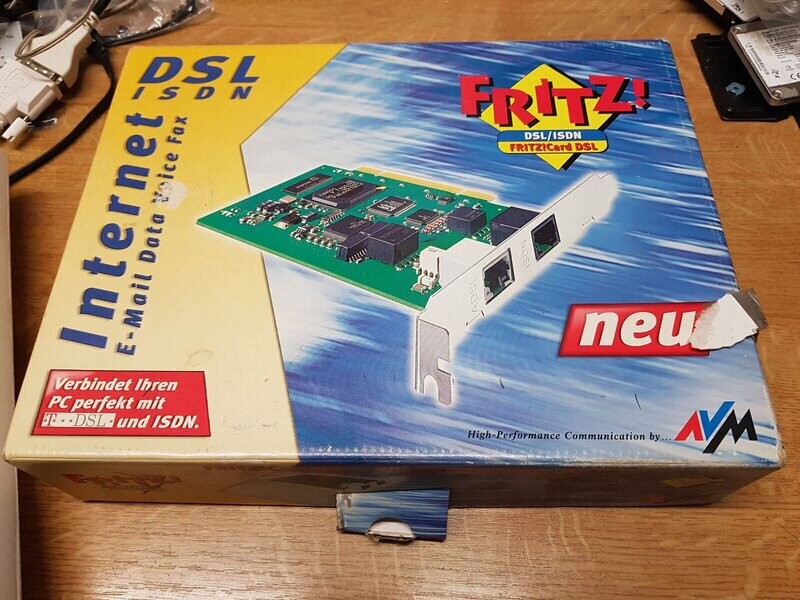 AVM FRITZ Card DSL ISDN PCI AVM-Nr. 20001603 inkl. 2x Kabel je 6m Neuwert. #4846 AVM FRITZ Card DSL ISDN PCI AVM-Nr. 20001603 inkl. 2x Kabel je 6m Neuwert. #4846