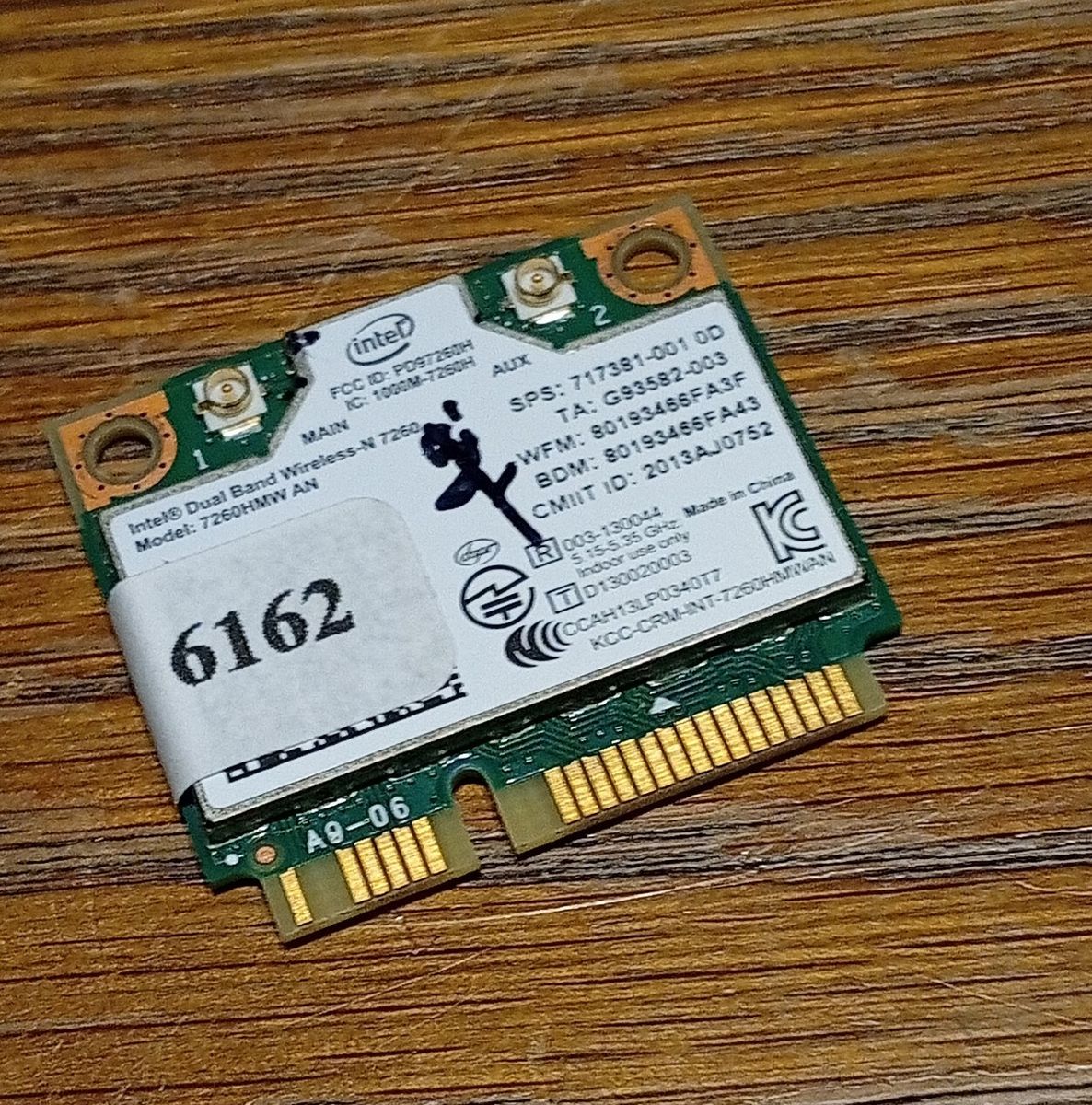 WLAN-Bluetooth Card Intel Dual Band wireless 7260HMWAN, HP SPS 717381/2 #6162_69 WLAN-Bluetooth Card Intel Dual Band wireless 7260HMWAN, HP SPS 717381/2 #6162_69