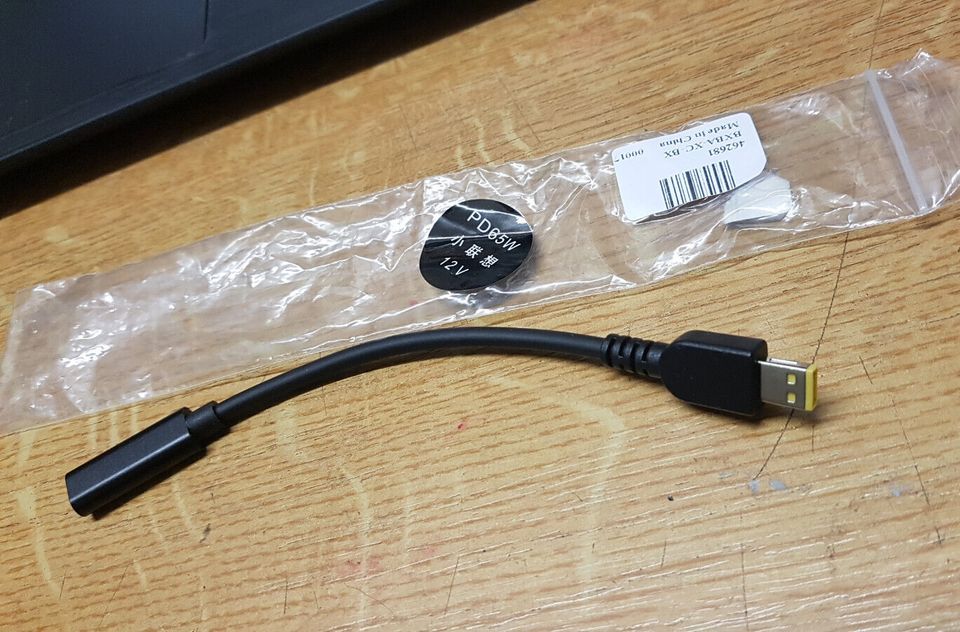 StromAdapter-Kabel PD65W 12V USB C an Lenovo Mini-Flachstecker S. Bilder #