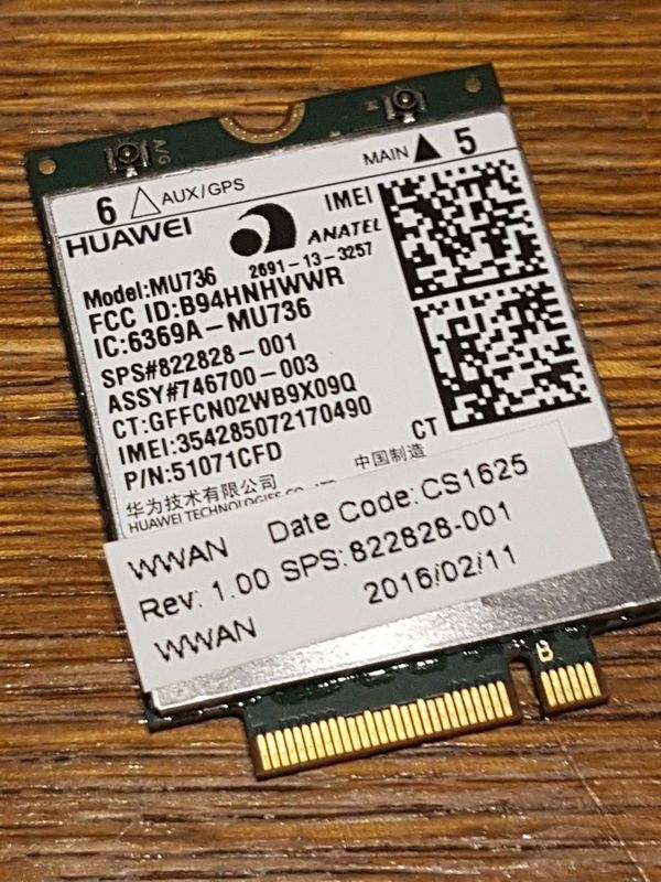 WWAN Modem Karte Huawei MU736 HP SPS: 822828-001 #6018_27 WWAN Modem Karte Huawei MU736 HP SPS: 822828-001 #6018_27