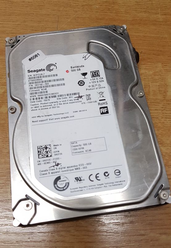 500 GB HDD 3,5 500 GB HDD 3,5" Seagate ST3500DM002 Barracuda FW KC48 D. Code 15076 #5081