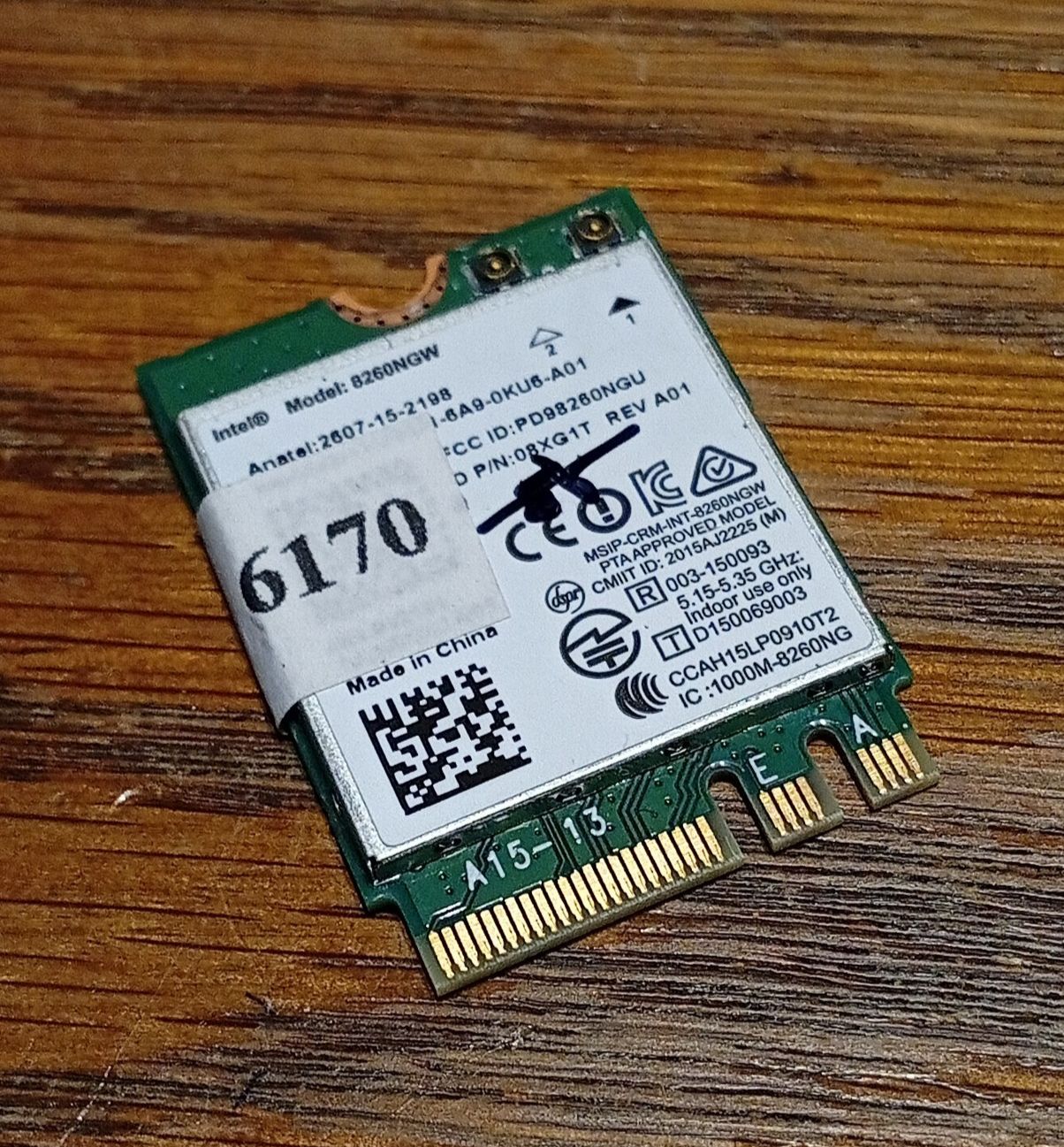 WLAN-Bluetooth Card Intel Dual Band wireless 8260NGW, DELL E7270 E7470 #6170