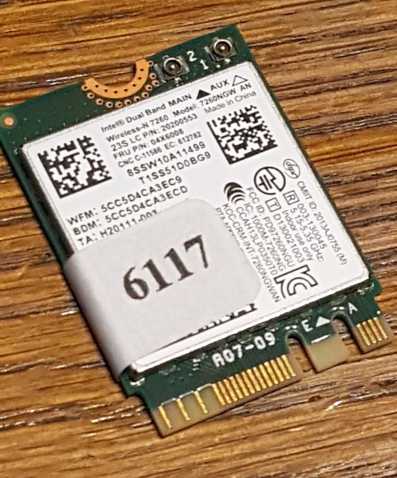WLAN-Bluetooth Card Intel Dual Band 7260NGW Lenovo FRU 04X6008 #6117_5396