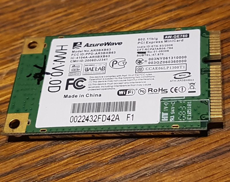 WLAN WiFi Card Atheros AR5BXB63 PCI-E für u.a. # Acer Aspire 8920G #6039 WLAN WiFi Card Atheros AR5BXB63 PCI-E für u.a. # Acer Aspire 8920G #6039