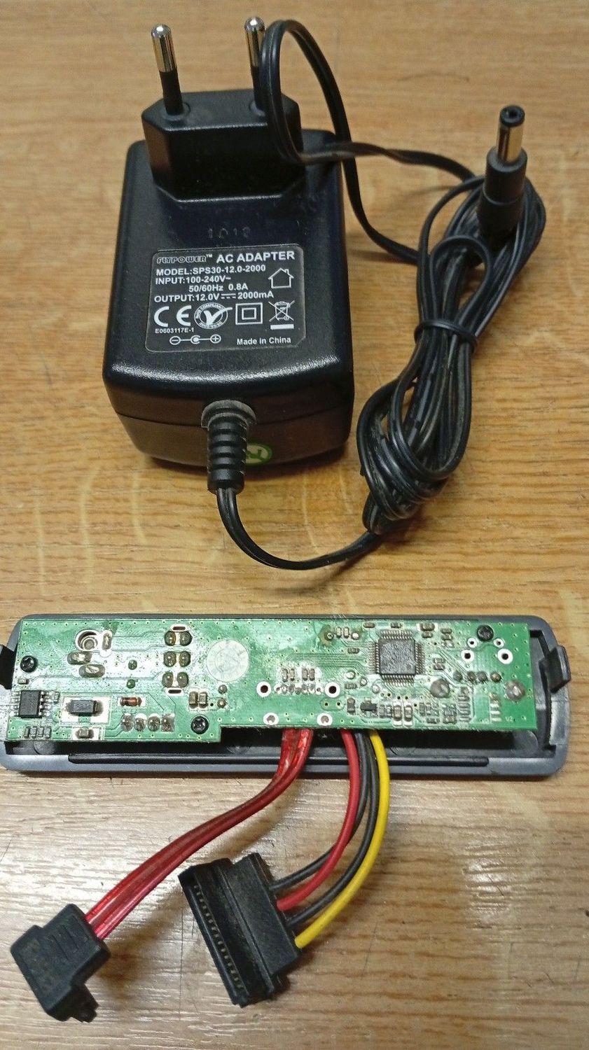 Zum Anschliessen extern von SATA-HDD/SSD Platine/Board an USB mit Netzteil #9563