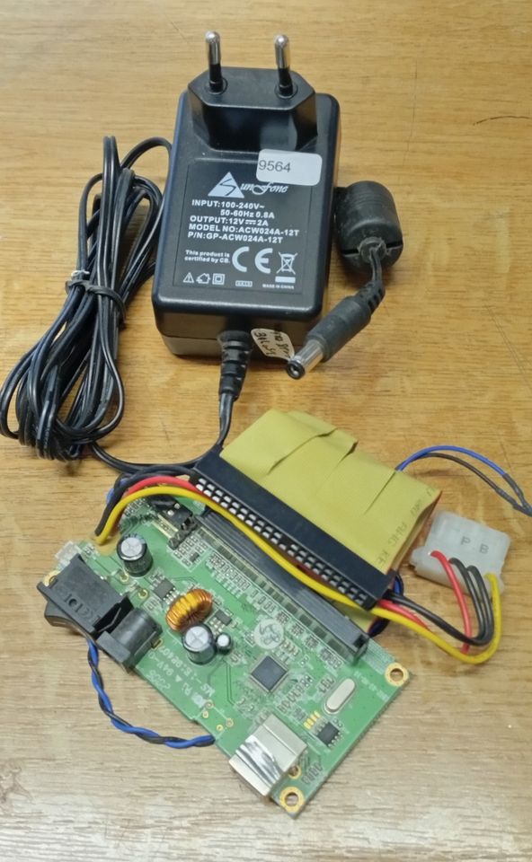 Zum Anschliessen extern von IDE-HDD Platine/Board an USB mit Netzteil #9564
