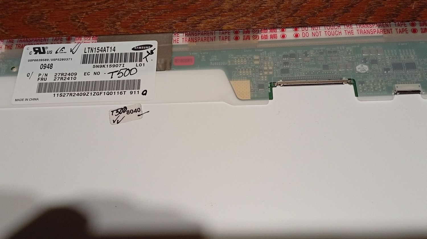15,4 15,4" Samsung LTN154AT14 Display FRU 27R2410 for u.a THINKPAD T500 #8040