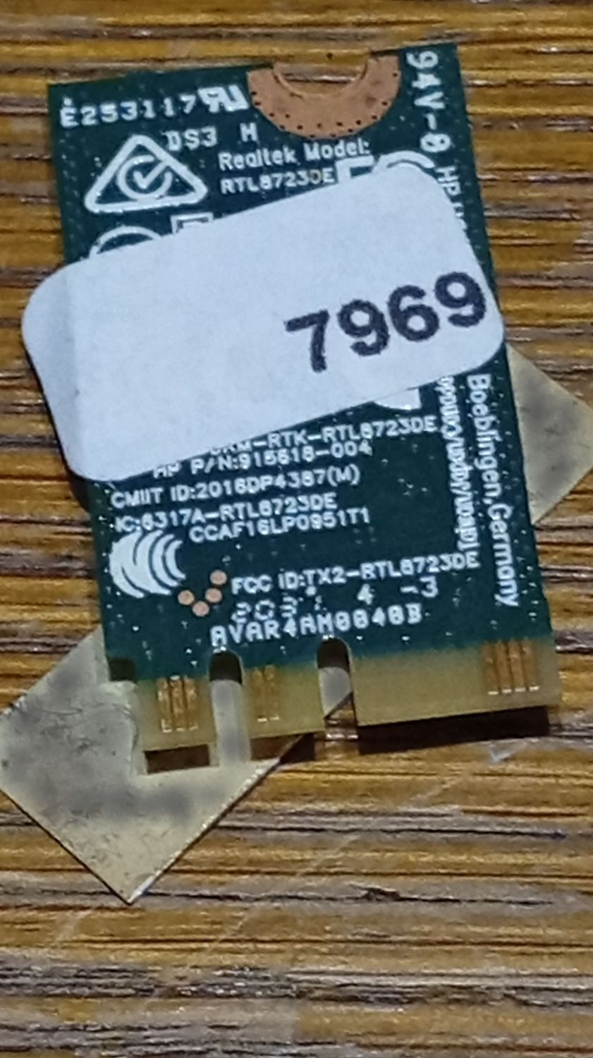 WLAN Card Realtek RTL8723DE HP SPS 915619-002 for u.a. HP17 HP 17by2216ng #7969 WLAN Card Realtek RTL8723DE HP SPS 915619-002 for u.a. HP17 HP 17by2216ng #7969