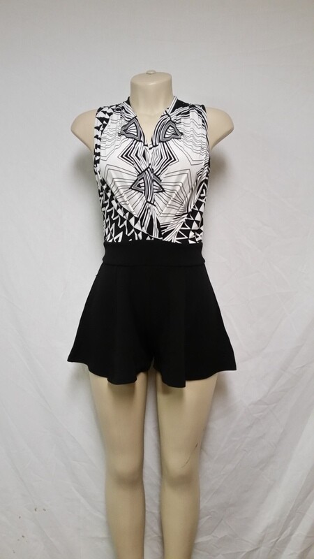 E-Caress Black/White Romper