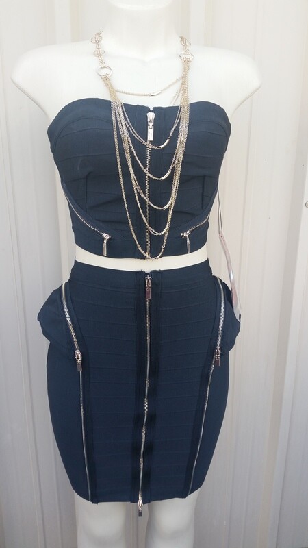 E-Caress 2 Piece Set Bandage Material BLACK