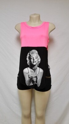 E-Caress Marilyn Monroe Top PINK/BLACK