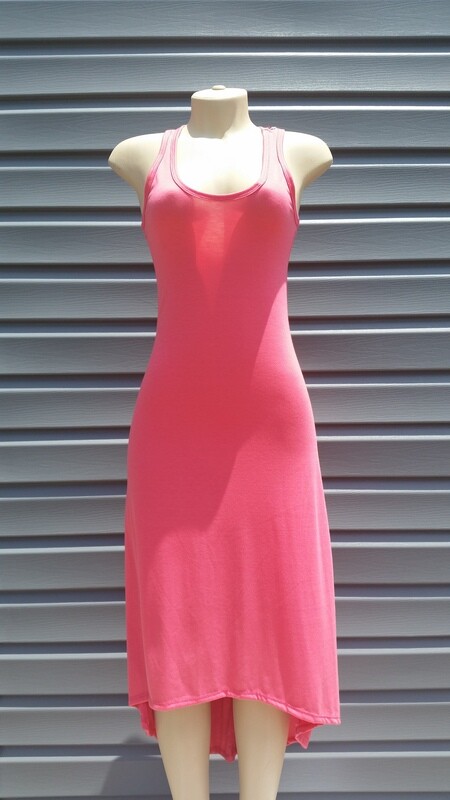 E-Caress Coral Hi-Lo Dress