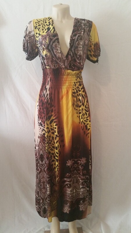 E-Caress Earth Colored Maxi Dress