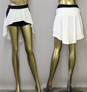E-Caress Hi-Lo Contrast Skirt WHITE/BLACK