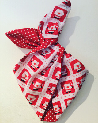 Girls Red Santa Stamps Wired Hairband