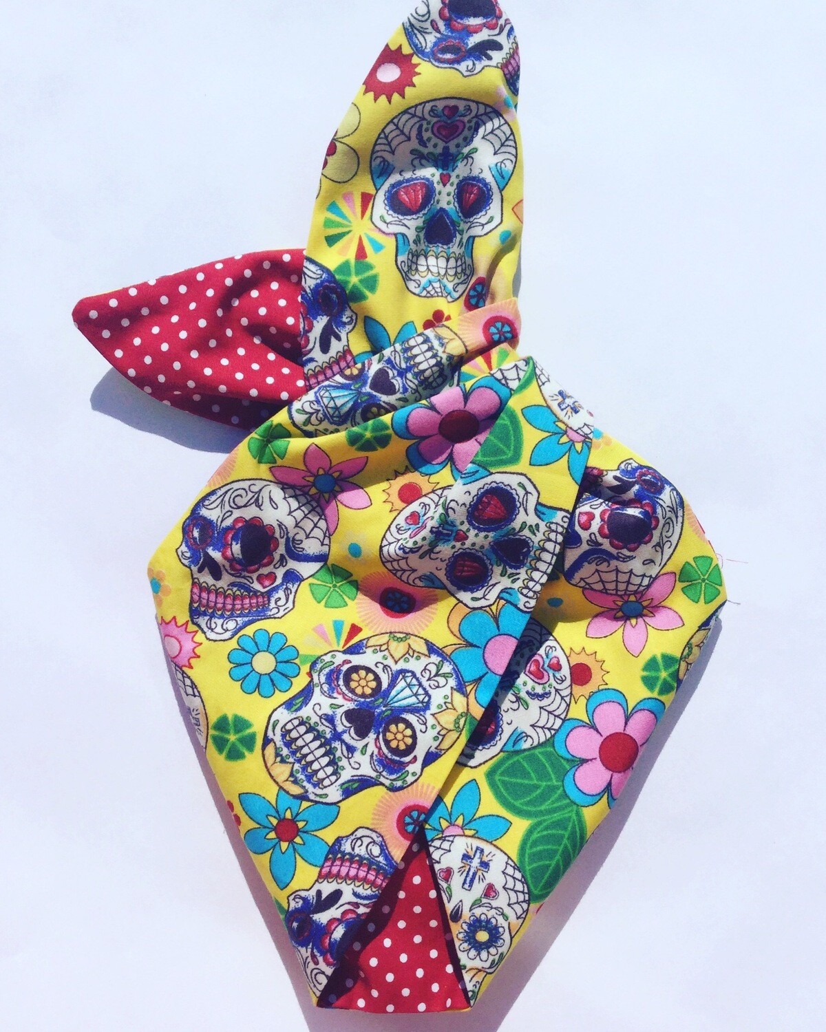 Little Girls Yellow Candy Skull Wired Hairbands