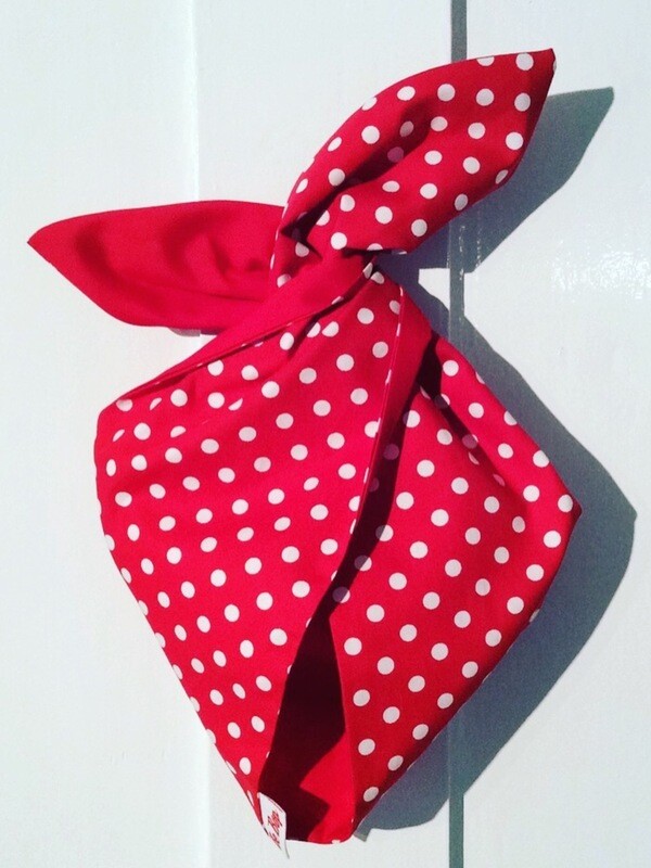 Little Girls Red Polka Wired Hairband