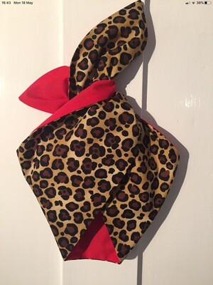 Little Girls Red Leopard Print Wired Hairband