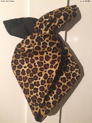 Girlie Black Leopard Print Wired Hairband