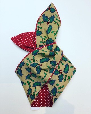 Large Holly With Red Polka Dot Wired Hairband