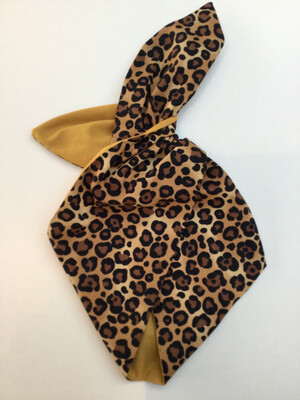 Leopard Print With Mustard / Gold Reverse Wired Hairband