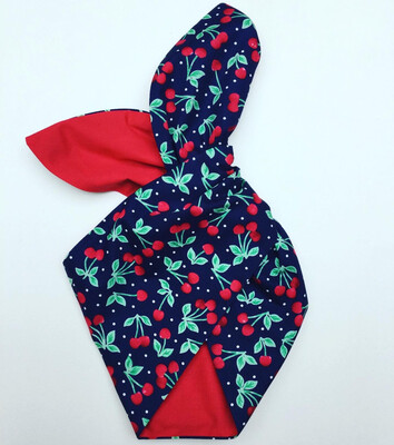 Navy cherry with red backing wired Hairband