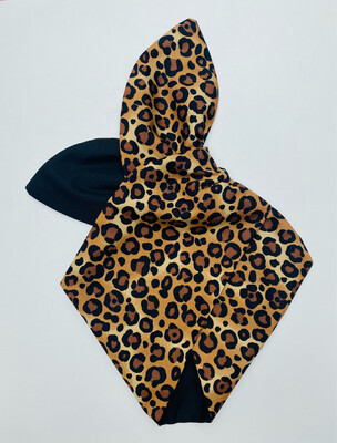 Leopard print with black backing wired hairband